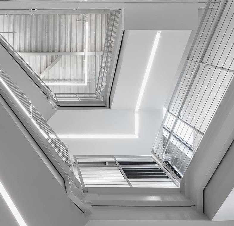 Close-up of a Peerless linear luminaire detail