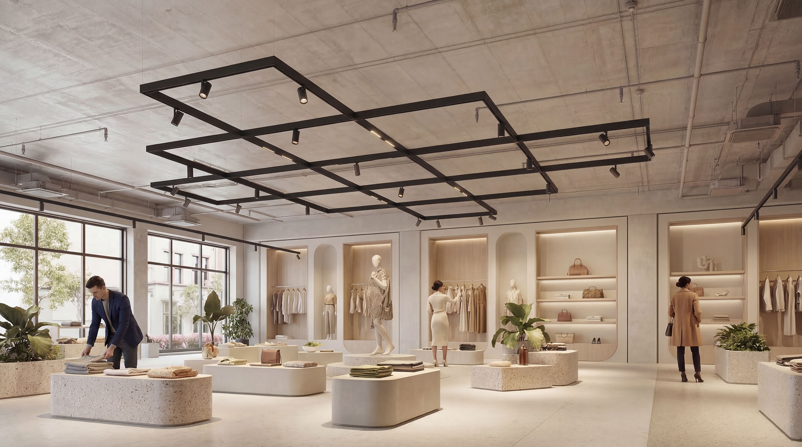 Contemporary Retail Space, Align linear runs