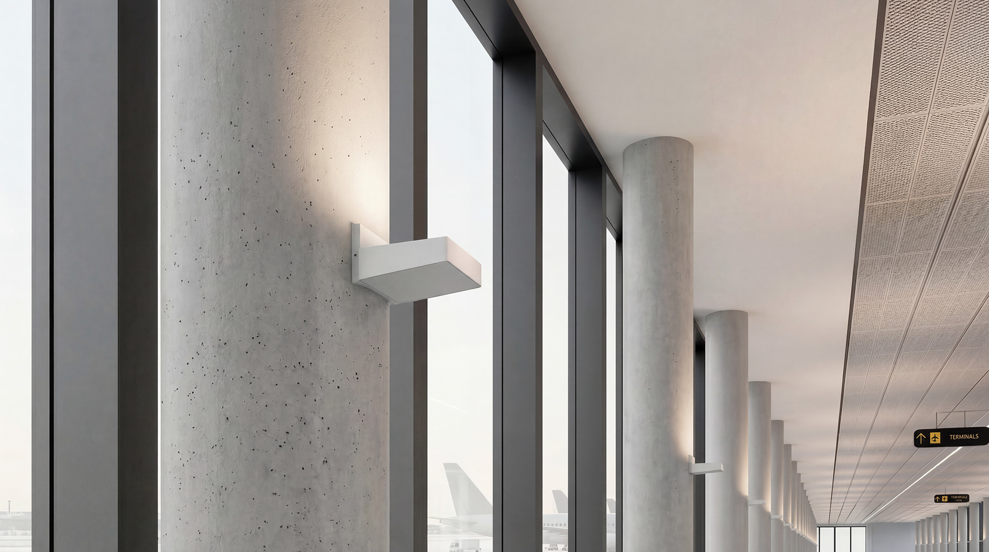 Angle wall-mounted architectural detail