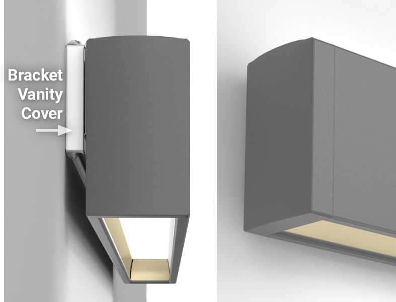 PRIM closed wall-mount endcap with bracket vanity cover