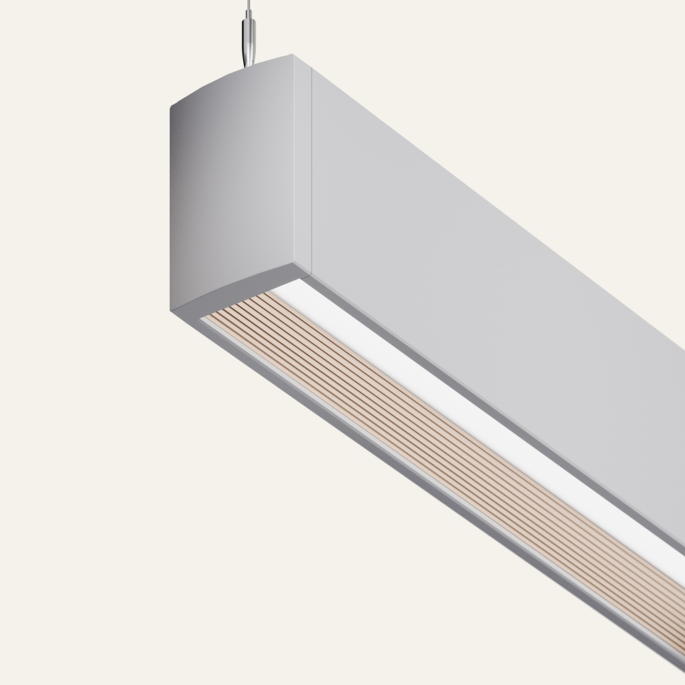 PRIM luminaire with a ribbed anodized trim