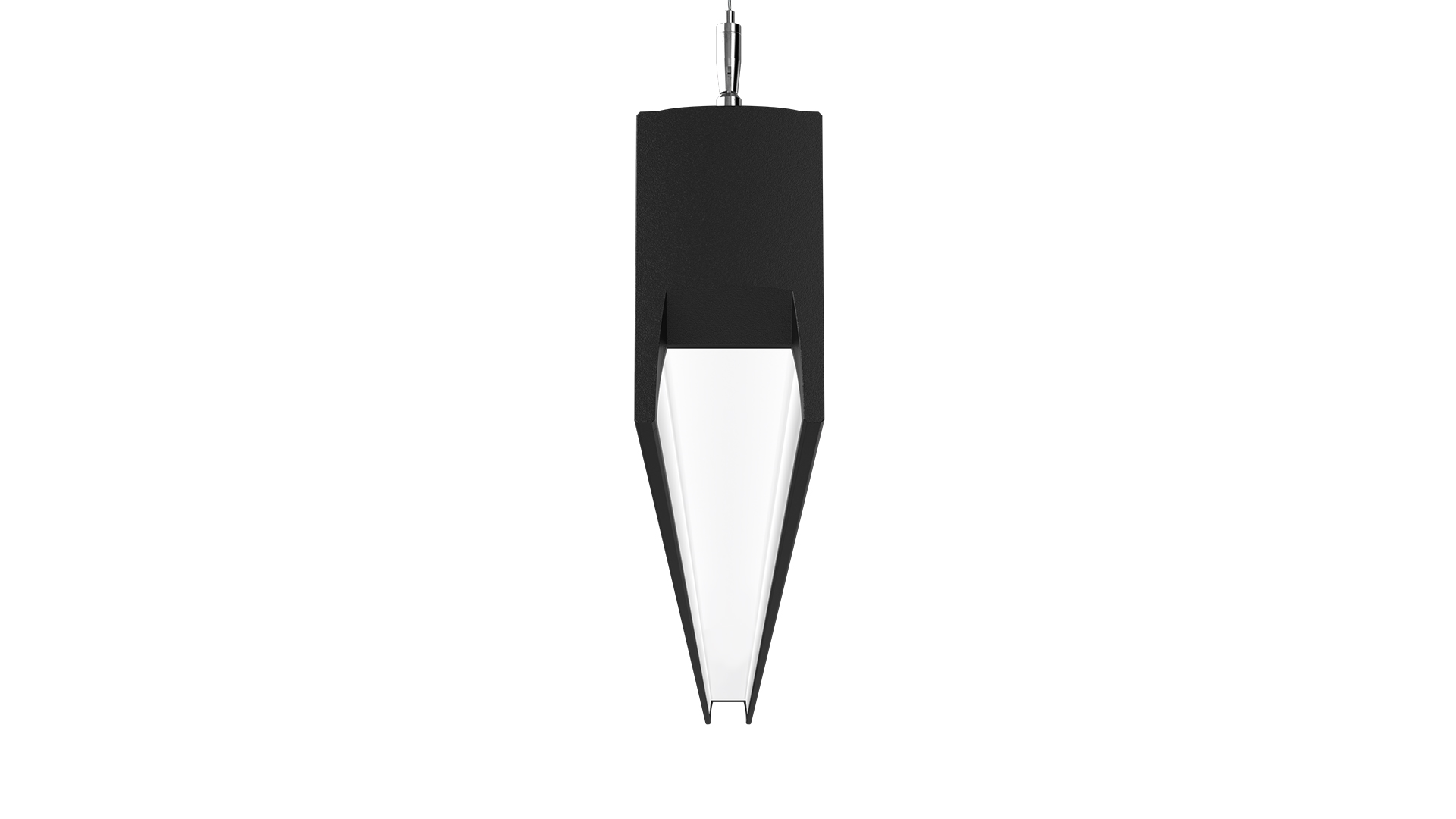 Prim black pendant end profile with a square aperture