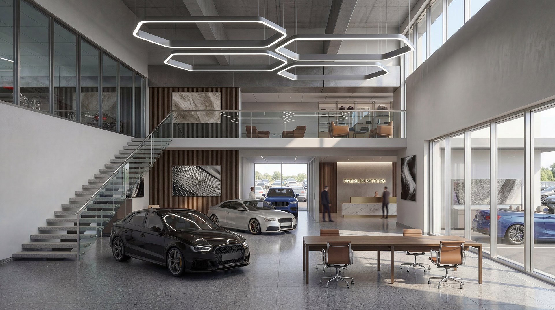 Relay luminaires in a commercial office